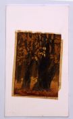 Modern School (20th century) Trees coloured woodblock, indistinctly signed and dated in pencil to