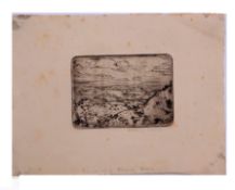 AR Anthony Slade (1908-1941) "Landscape towards Surrey" black and white etching, signed in pencil