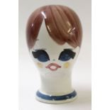 Italian 1960s style pottery bust of a young lady with backstamp to base