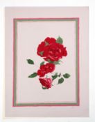 AR Patrick Procktor (1936-2003) Red Roses coloured screen print, signed and numbered 36/75 in pencil