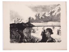 AR John Copley (1875-1950) "Storm clouds" black and white lithograph, signed in pencil to lower
