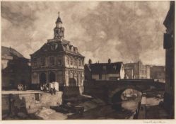 AR Leonard Russell Squirrell, RE, RWS (1893-1979) "The Customs House, Kings Lynn" black and white