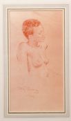 AR Roy Petley (born 1950) Nude study conte drawing, signed and dated 1979 lower left, 41 x 21cm