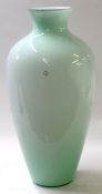 Monumental Murano green glass vase of baluster shape, 65cm high, Murano Venini label to side