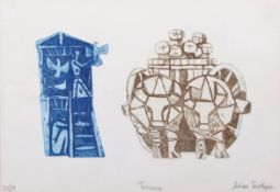 AR Julian Trevelyan, RA, (1910-1988) "Tuscany" coloured etching and aquatint, signed, numbered 25/