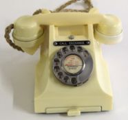 Reproduction GPO plastic telephone in ivory, model number 312L with base drawer