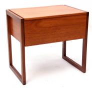 Teak 1960s/70s sewing box with internal lift out sliding storage tray, 52cm wide