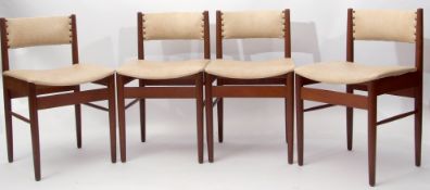 Four mid-century Scandart teak dining chairs (4)