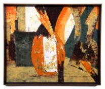 AR Judith Bellenkie (contemporary) Abstract still life oil on board, 50 x 60cm