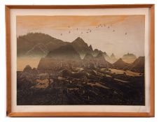 AR Elton Bennett (1911-1974) "The Indian Coast" lithograph, signed and inscribed with title in