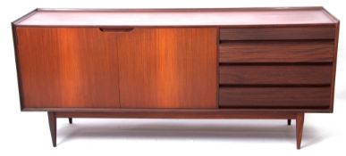 Mid-century Afromosia teak sideboard designed by Richard Hornby for Fyne Ladye, two door cupboard