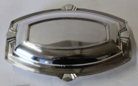 1930s Art Deco silver plated serving dish and cover by James Dixon & Sons, the base marked Z