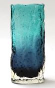 Blue glass vase, probably Whitefriars, 18cm high