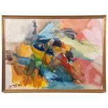 Modern School (20th century) Abstract landscape watercolour, indistinctly signed lower left