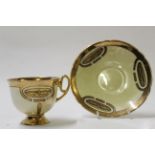 Rare Art Deco Shelley cup and saucer in the Flo Storm pattern, Shelley backstamp and registration