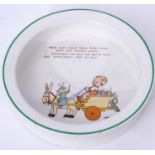 Shelley children's plate designed by Mabel Lucie Atwell with typical design of pixies to centre,