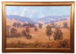 AR John Colin Angus (1907-2002) Australian landscape oil on board, signed and dated 87 lower left,