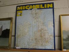 MICHELIN TIN PLATE MAP OF THE UK, HEIGHT APPROX 81CM