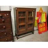 EDWARDIAN LEADED GLAZED CHINA CABINET, WIDTH APPROX 95CM