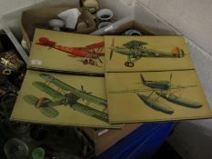 QUANTITY OF CARD BACKED PRINTS DEPICTING WWI AEROPLANES
