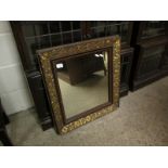 RECTANGULAR WALL MIRROR IN ORNATE MOULDED FRAME,