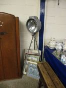 BRITISH BULLFINCH LARGE VINTAGE SPOTLIGHT ON STAND, HEIGHT APPROX 5FT