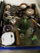 TWO BOXES OF VARIOUS GLASS WARE AND CERAMICS