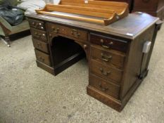 LEATHER TOPPED DESK, WIDTH APPROX 136CM