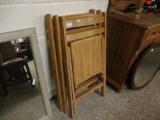 THREE FOLDING WOODEN CHAIRS
