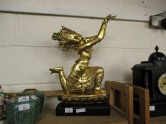 LARGE GILT BUDDHIST FIGURE, APPROX 51CM