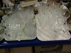 TWO TRAYS OF VARIOUS GLASS WARES