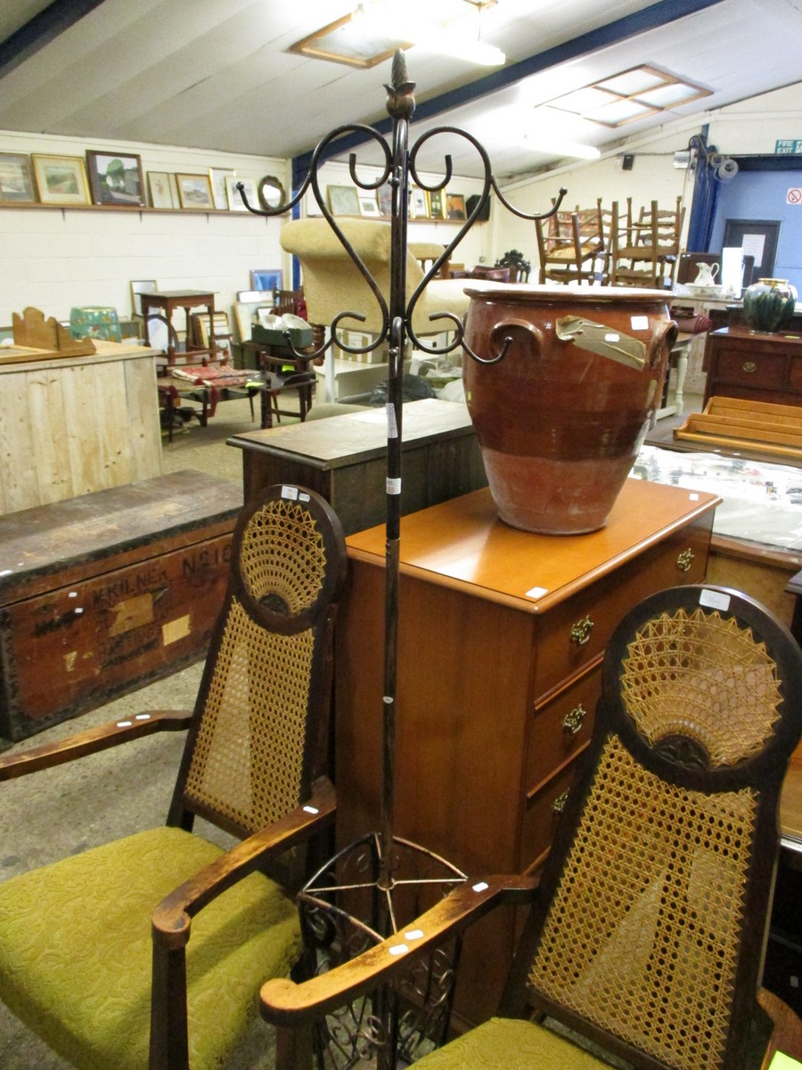 METAL COAT AND UMBRELLA STAND, HEIGHT APPROX 174CM