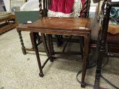 SMALL OCCASIONAL TABLE WITH BAMBOO STYLE TURNED DECORATION, WIDTH APPROX 51CM