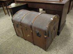 DOME TOP TRAVELLING TRUNK, LENGTH APPROX 83CM