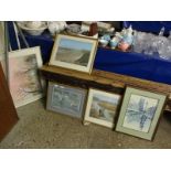 QUANTITY OF VARIOUS FRAMED WATERCOLOURS AND PRINTS