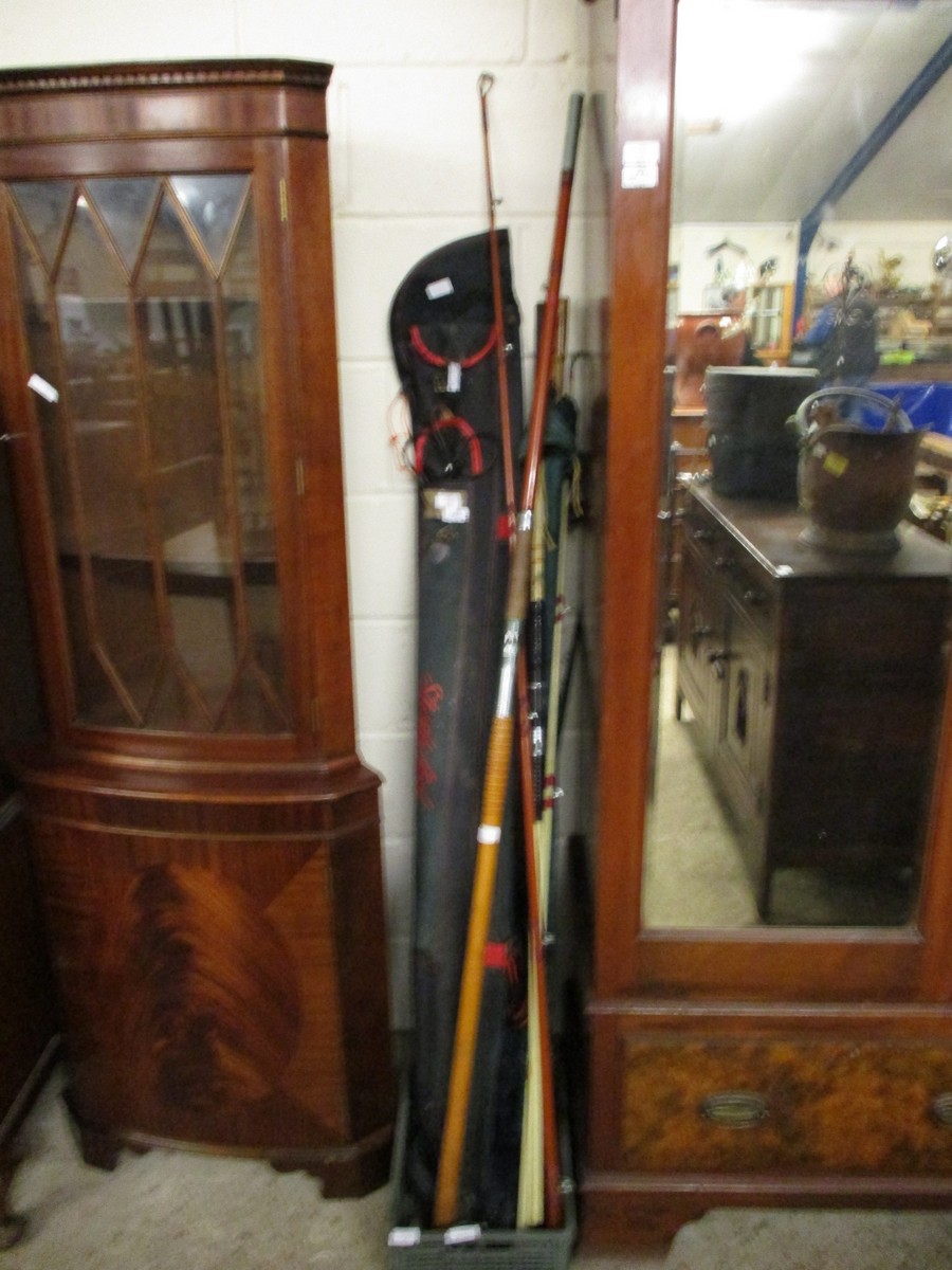 MIXED LOT OF FISHING EQUIPMENT, RODS ETC