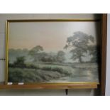 FRAMED PRINT OF A COUNTRYSIDE SCENE, APPROX 55CM X 83CM