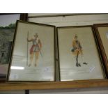 TWO FRAMED PRINTS OF MILITARY INTEREST DEPICTING A PIKEMAN AND A GRENADIER OF THE 2ND FOOT, EACH