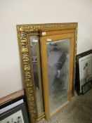 LARGE GILT FRAMED OVERMANTEL MIRROR, APPROX 108CM X 78CM