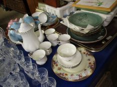 PART ROYAL ALBERT GILT TRIMMED COFFEE SET, TOGETHER WITH A ROYAL DOULTON PLATE