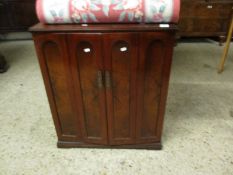 REPRODUCTION MAHOGANY TV CABINET WITH TWO CONCERTINA DOORS