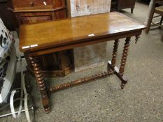 19TH CENTURY MAHOGANY SMALL CENTRE TABLE, THE CENTRAL PANEL INLAID AT THE CORNERS WITH BUTTERFLIES