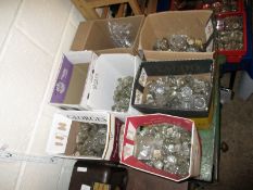 SEVEN BOXES OF VARIOUS DECANTER STOPPERS ETC