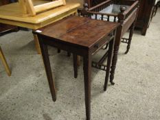 SMALL SQUARE TABLE WITH DRAWER BENEATH, APPROX 44CM SQ