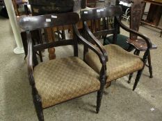 PAIR OF UPHOLSTERED CARVER CHAIRS