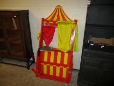 DISASSEMBLED WOODEN SMALL PUNCH & JUDY THEATRE