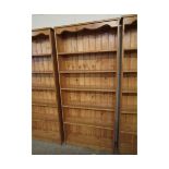 PINE FRAMED FIVE FIXED SHELF BOOKCASE