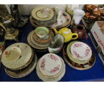 QUANTITY OF PLATES, COLLECTORS PLATES, TEA POTS ETC