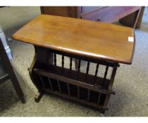 OAK RECTANGULAR SIDE TABLE WITH BUILT IN MAGAZINE RACK