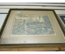 SYDNEY GREENWOOD (1913-2001), HARBOUR SCENE, LITHOGRAPH, SIGNED, DATED 59 AND NUMBERED 13/50 IN